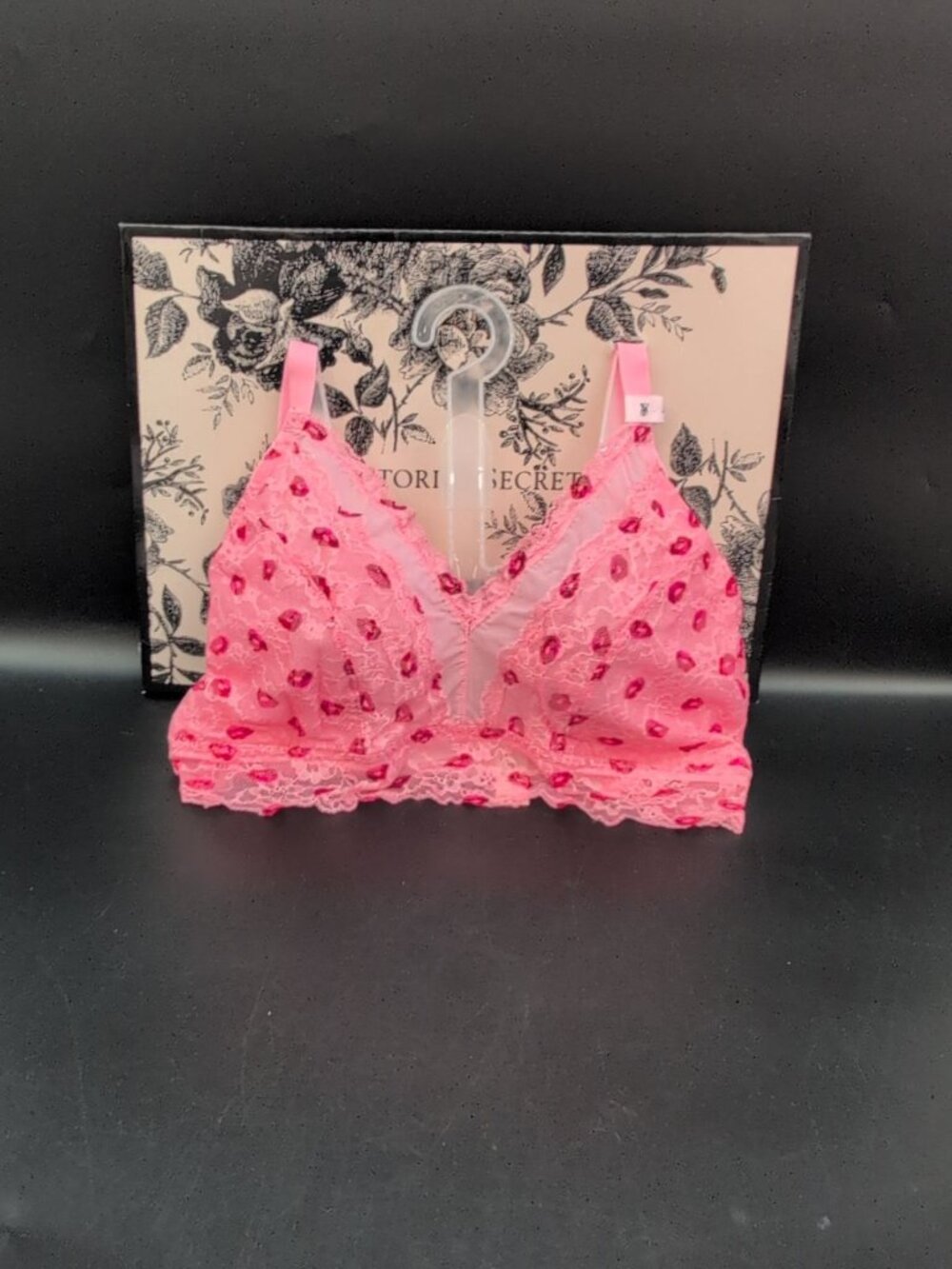 Victoria Secret Daisy Lace Curvy Bralette Large Pink Hope Lips